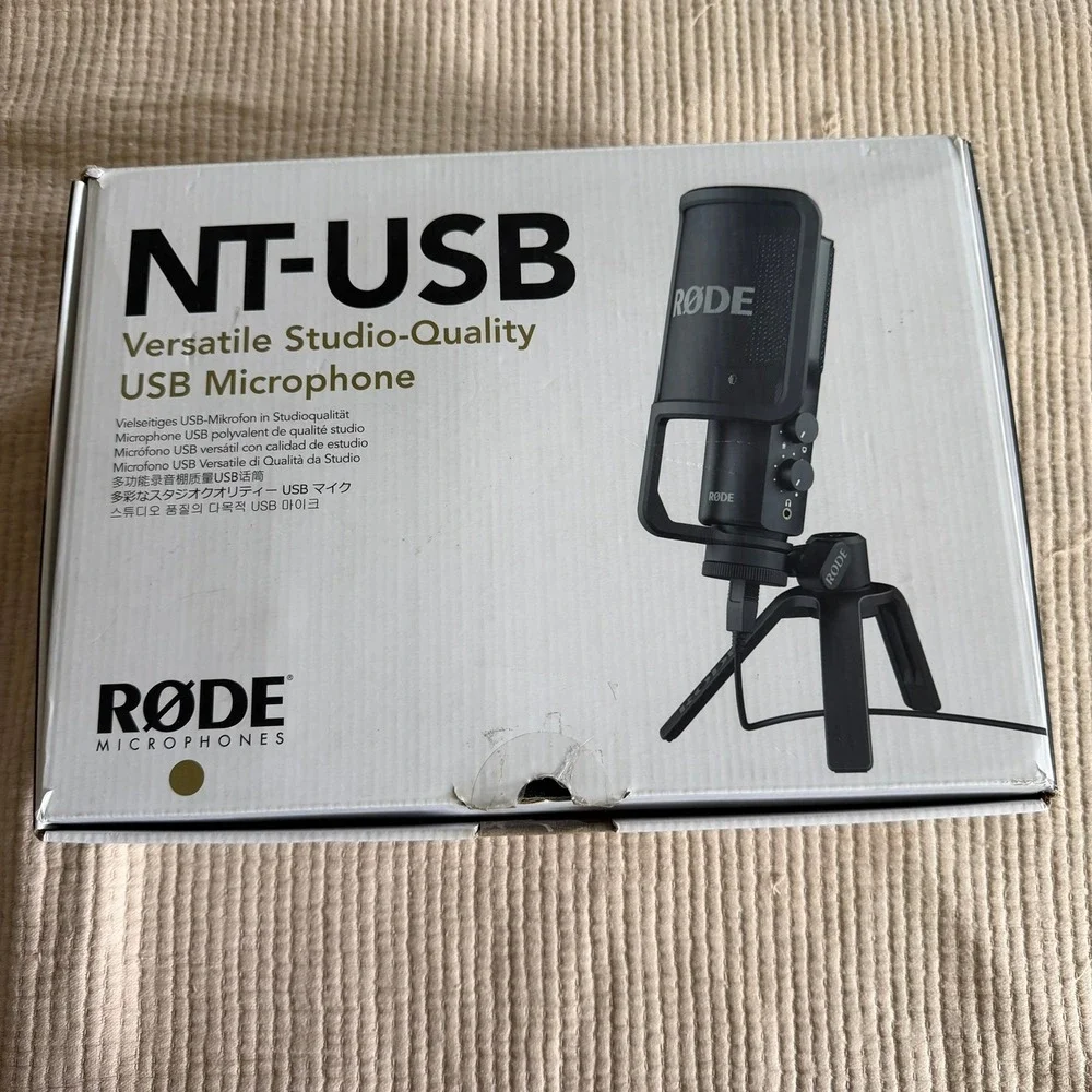 Rode NT-USB Condenser Microphone USB Podcast Studio Mic Pop Filter Stand Tested